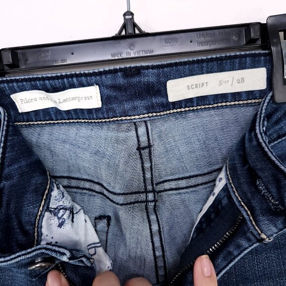 Pilcro & The Letterpress Jeans Women's 28 Script Skinny Frayed Hem - Picture 7 of 15